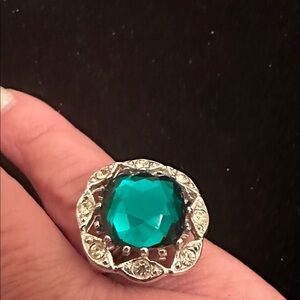 Vintage 1960s Sarah Coventry “Kathleen” Emerald Cocktail Ring
